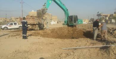 الشطرة: المباشرة باعمال الاكساء في حي الشرطة وشارع بني زيد