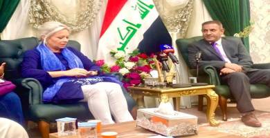 مسؤولة اممية تصل ذي قار وتلتقي المحافظ احمد الخفاجي