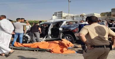 مصرع سبعة اشخاص من عائلة واحدة بحادث مروري شمال ذي قار