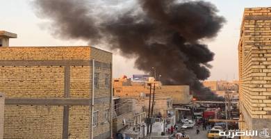 تلفزيون الناصرية: احتراق اجزاء من سوق هرج في الناصرية