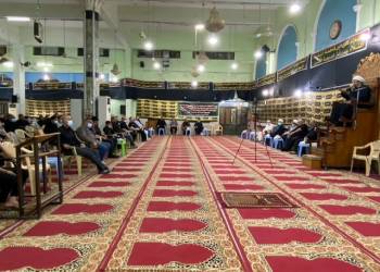 بالصور: مسجد الشيخ عباس الكبير في ليلة الثامن من المحرم في الناصرية