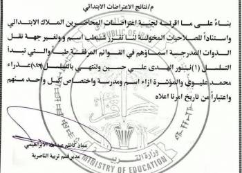 بالاسماء: نتائج اعتراضات محاضري تربية الناصرية حول نقلهم لمدارس اخرى  