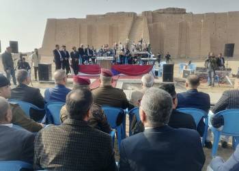 بالصور: حفل وضع حجر الاساس لمدينة أُور السياحية غرب الناصرية
