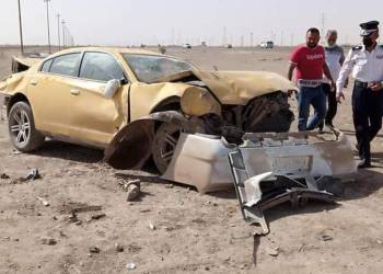 حادث مروِّع يودي بحياة شخص واصابة اخر جنوب الناصرية 
